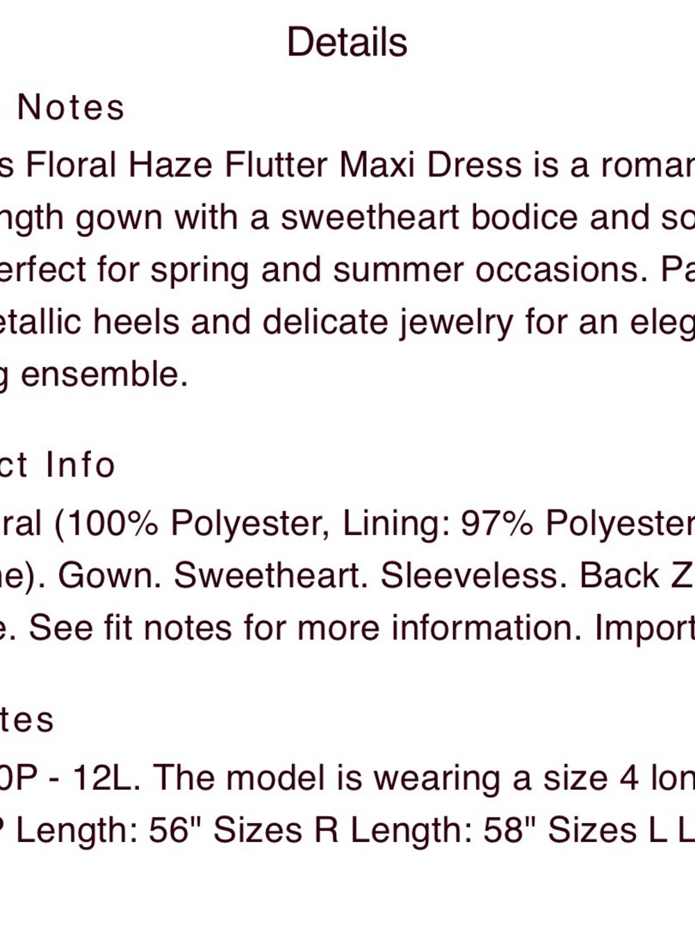 PatBO Lavender Floral Ruffle Maxi Dress - size 12 - NWOT - Picture 6 of 7